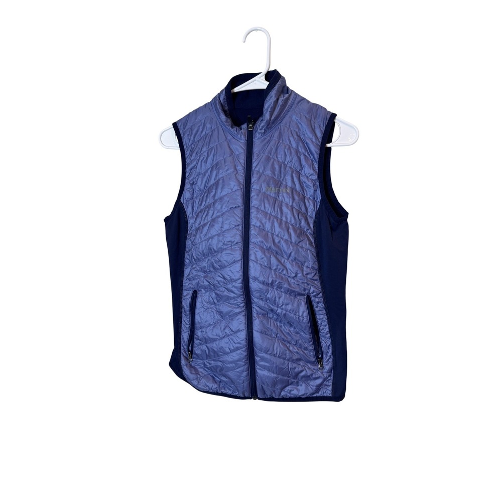 Marmot‎ Vest Womens Medium Blue Quilted Insulated Zip Pockets Outdoor H89910